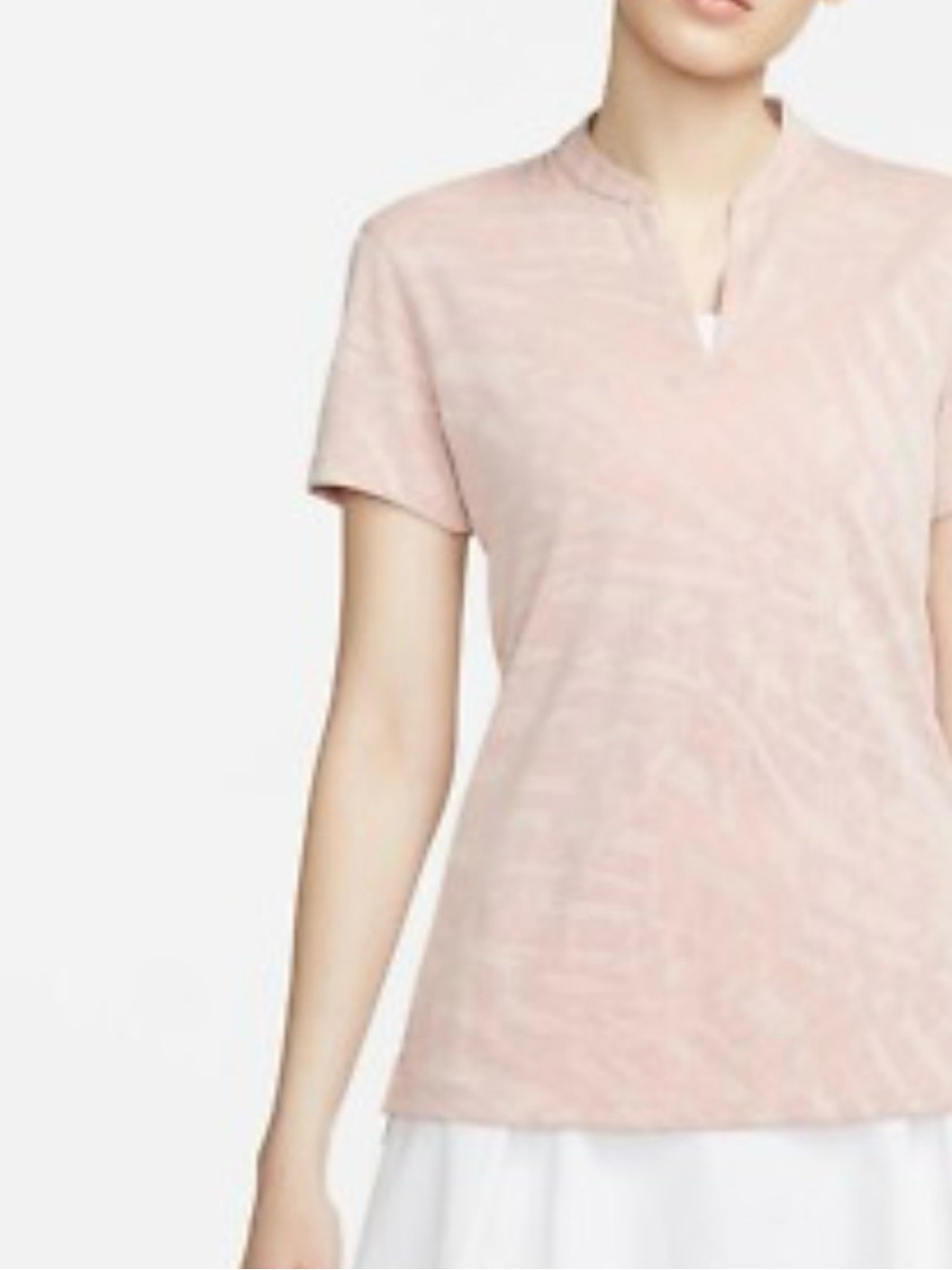 PINK Victoria's Secret Pale Pink Short-Sleeve Split V Top